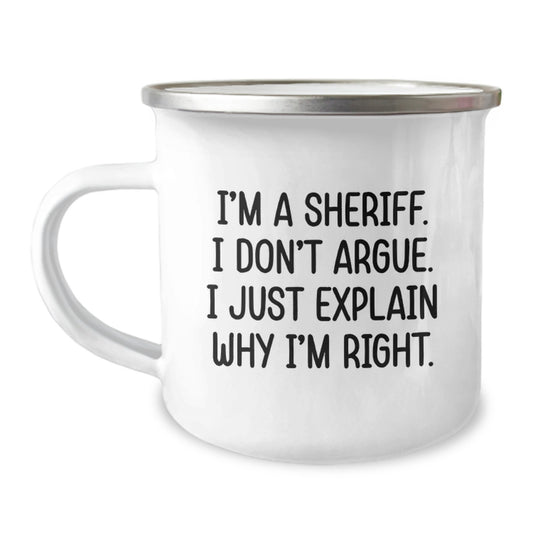 Funny Sheriff Gifts from Men to Sheriff, Unique Camping Mug for Sheriff on Mother's Day, Sheriff Quote Mug - Image 1