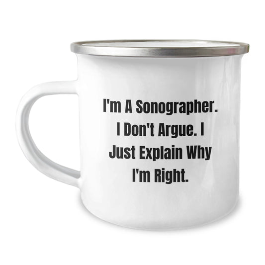 Funny Sonographer Gifts, Unique Mother's Day Unique Gifts for Sonographers, Camping Mug, I'm A Sonographer. - Image 1