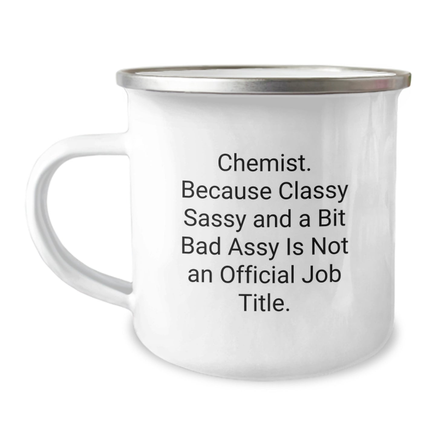 Chemist Keepsake Camping Mug for Him Birthday Gift with Enamel Finish - Image 1