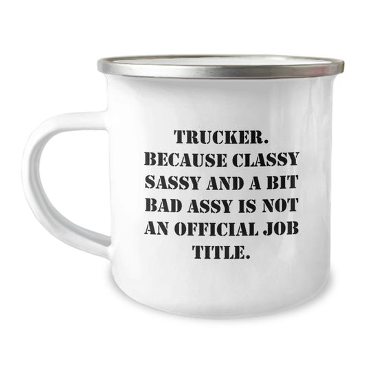 Stainless Trucker Camping Mug Idea for Coworkers Birthday Gift - Image 1