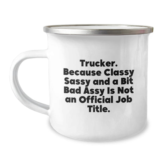 Trucker Keepsake Camping Mug for Him Birthday Gift Classic Steel - Image 1