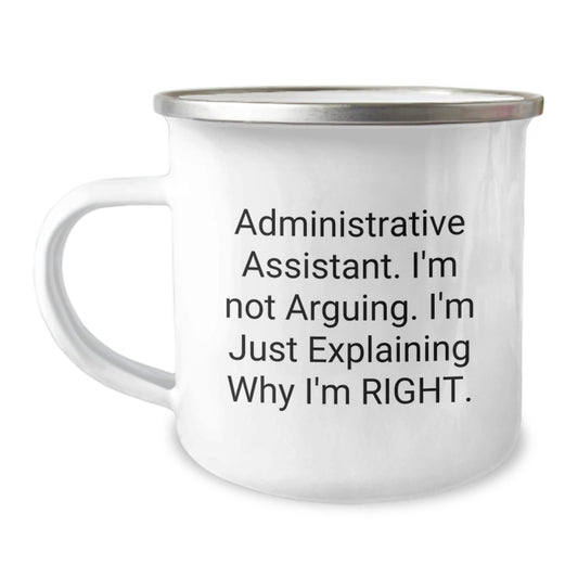 Funny Gifts for Administrative Assistant Birthday Camping Mug - Image 1