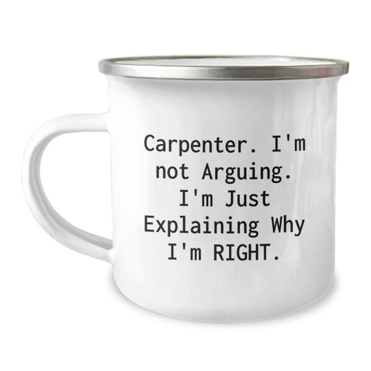 Funny Carpenter Camping Mug Gifts from Friends for Men, Graduation Unique Gifts, Funny Carpenter Quote Gifts - Image 1