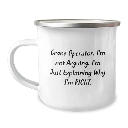 Funny Crane Operator Gifts for Men - Crane Operator Camping Mug, Gifts from Friends to Crane Operator, Unique Graduation Gifts for Crane Operator - Image 1