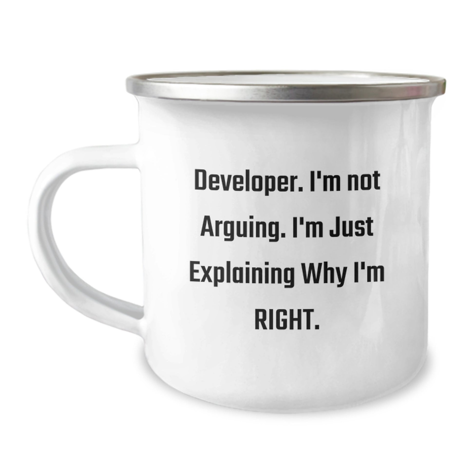 Funny Developer Gifts from Men for Mother's Day Unique Camping Mug - Explain Why I'm Right, Developer Humor - Image 1