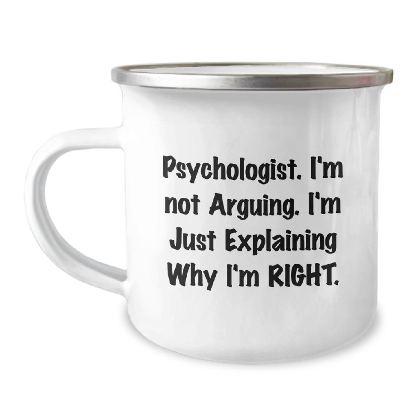 Psychologist Keepsake Camping Mug for Him Birthday Gift Enamel Finish - Image 1