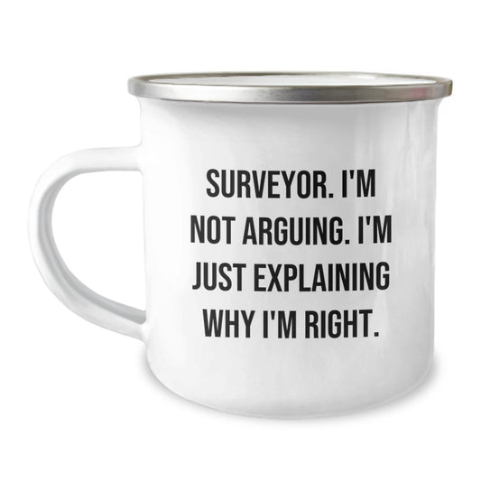 Funny Surveyor Gifts for Men from Friends, Camping Mug - Perfect Valentine's Unique Gifts for Surveyor Lovers - Surveyor Enthusiast Coffee Mug - Image 1