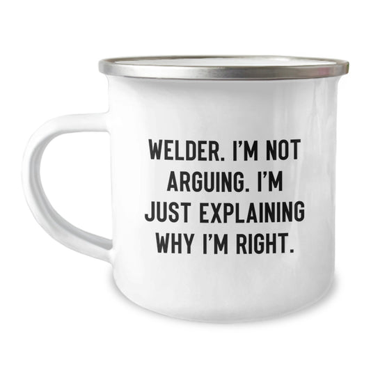 Funny Welder Gifts, Valentine's Unique Gifts from Men to Welder Friends, Cute Welder Camping Mug - Image 1