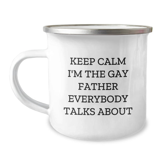 Funny Funny Father Camping Mug Keep Calm Father Gifts for Men Birthday Unique - Image 1