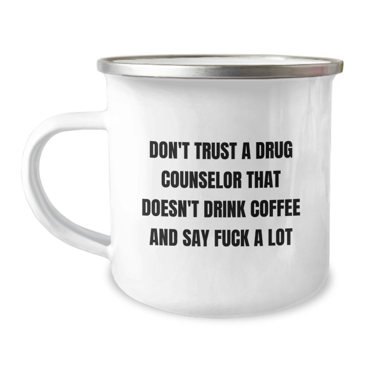 Bold Coffee-Sipping Drug Counselor Camping Mug Birthday Gift for Friends - Image 1