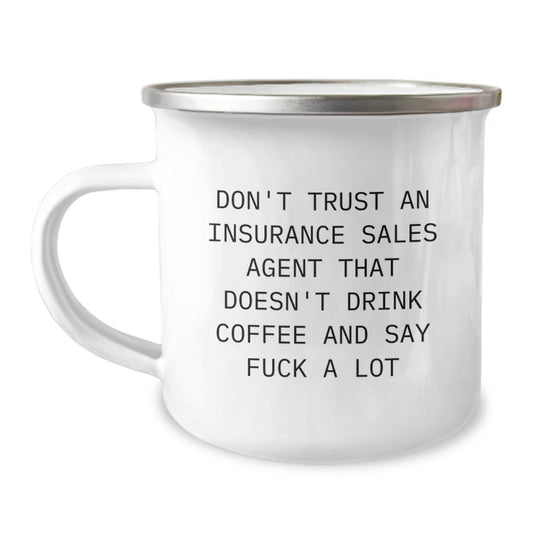 Birthday Gift Camping Mug for Her Present – Insurance Agent Coffee Humor - Image 1