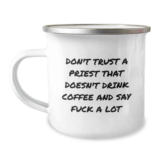 Funny Priest Gifts for Men, Unique Camping Mugs for Mother's Day, Say 'F--k A Lot' Quote - Image 1