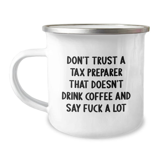 Tax Preparer Keepsake Camping Mug for Him Birthday Gift Coffee & Cursing - Image 1