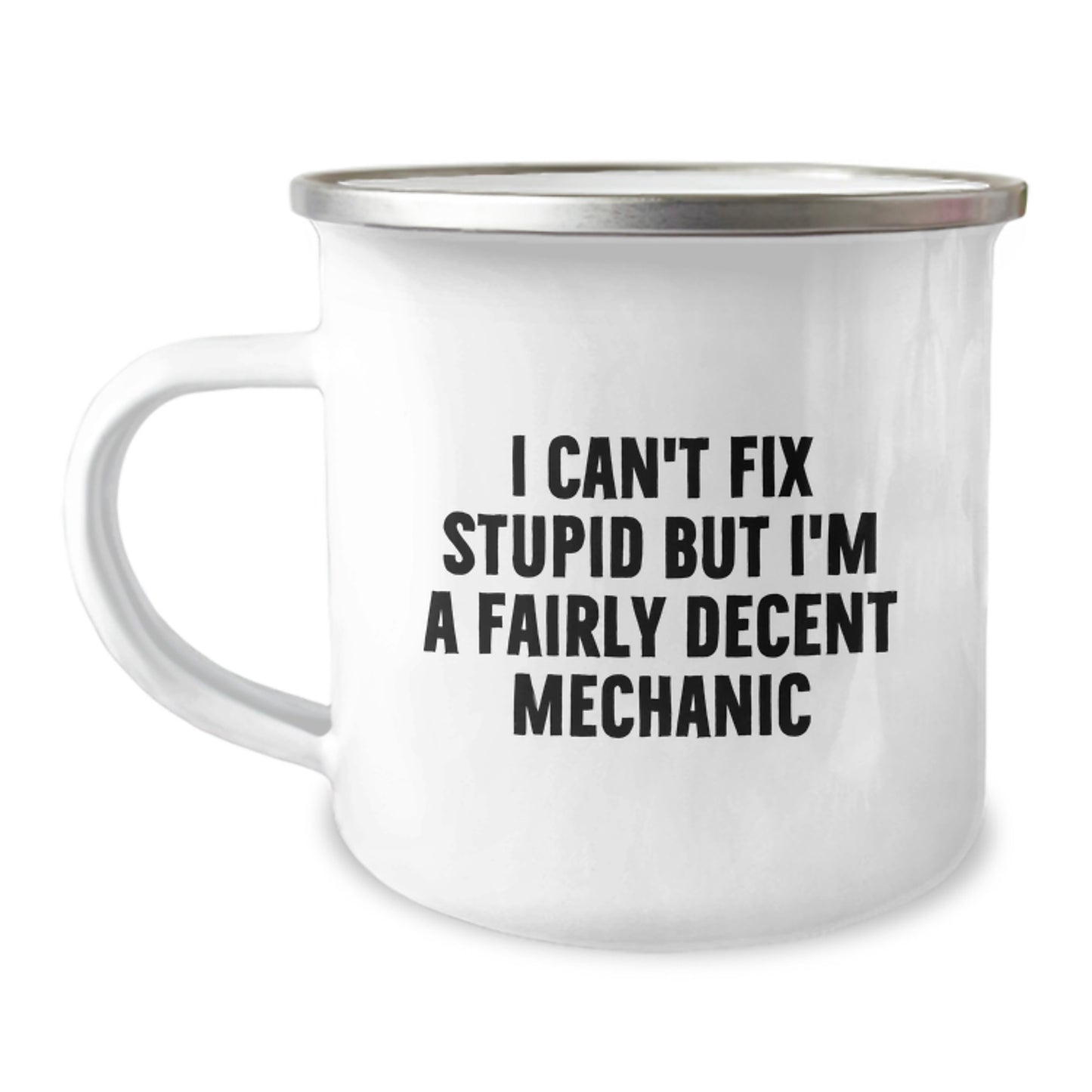 Funny Mechanic Gifts for Men, Camping Mug for Mechanic Enthusiasts, 12 oz Stainless Steel with Enamel Finish - Gifts from Friends for Graduation Unique Gifts - Image 1