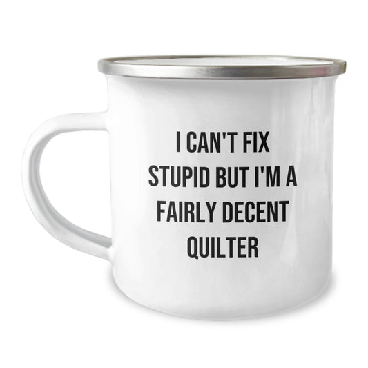 Funny Quilter Gifts for Men, Unique Quilter Camping Mug, Graduation Unique Gifts from Friends to Quilter - Image 1