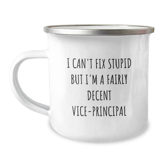 Funny Vice-principal Gifts, Birthday Unique Presents for Vice-principal, I'm A Fairly Decent Vice-principal Camping Mug - Image 1