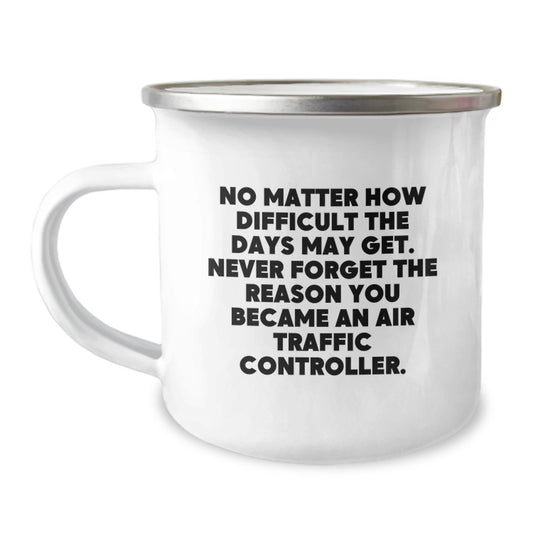 Unique Air Traffic Controller Gifts, Funny and Inspirational 'Never Forget' Camping Mug for Valentine's, Gifts from Family to Air Traffic Controller - Image 1