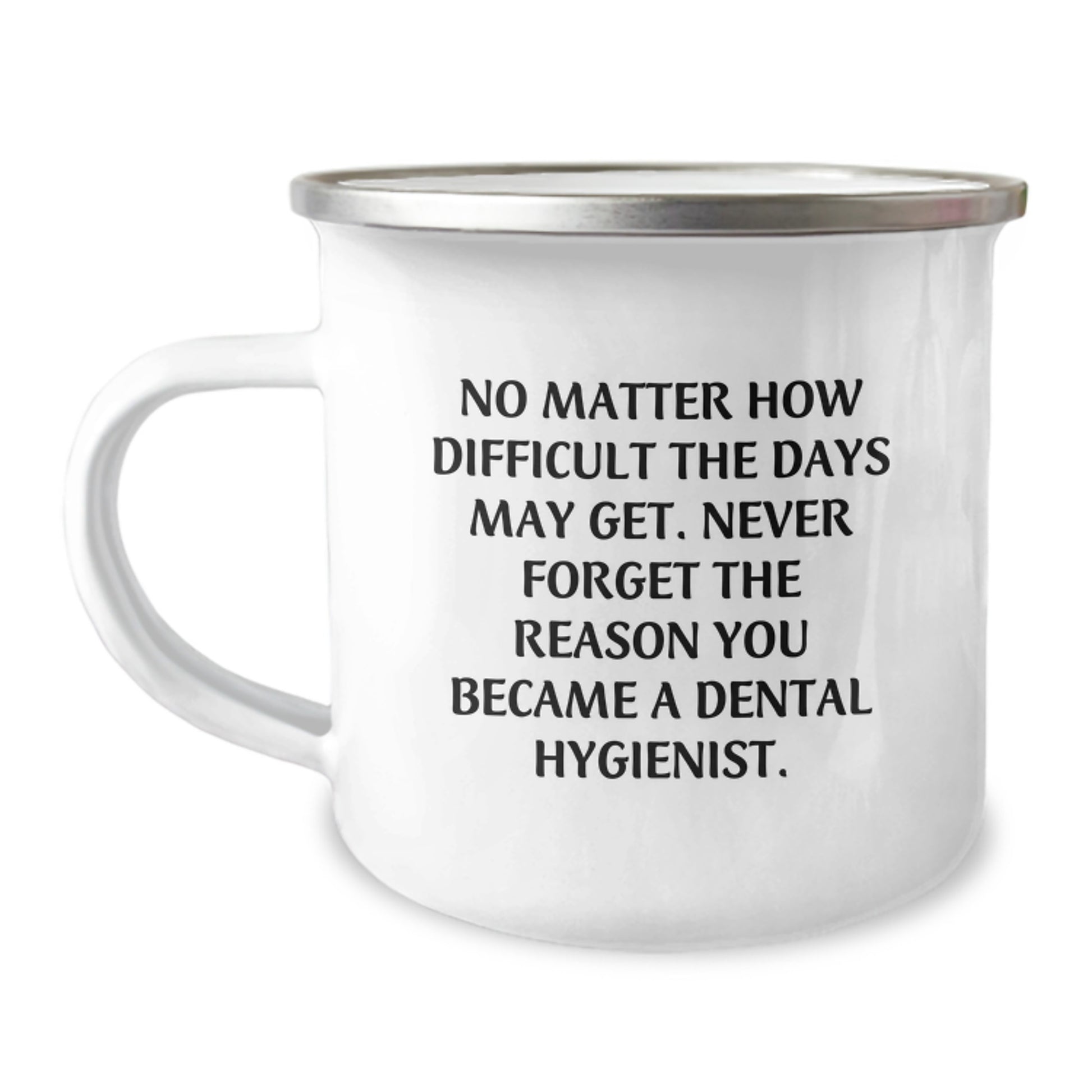 Inspiring Gifts for Dental Hygienist, Funny Quote: Never Forget Why You Became One, Perfect Graduation Camping Mug for Men Women Friends - Image 1