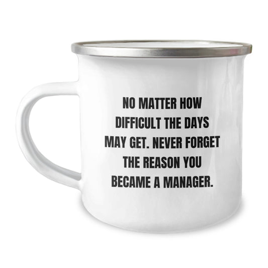Funny Manager Gifts for Men from Family - Manager Valentine's Unique Mugs for Camping Fun - Never Forget Why You Became a Manager - Image 1