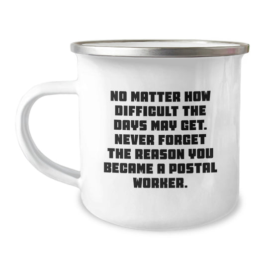 Funny Inspirational Gifts for Postal Workers - Unique Camping Mugs for Men and Women from Friends and Family - Never Forget Why You Became a Postal Worker - Image 1
