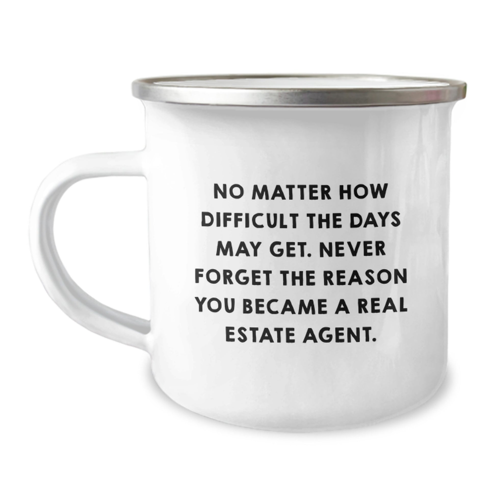Gifts from Family and Friends for Real Estate Agent Graduation Unique Gifts - Funny Inspirational Quote - Real Estate Agent Gifts for Men Women - 12 oz Stainless Steel Camping Mug - Image 1