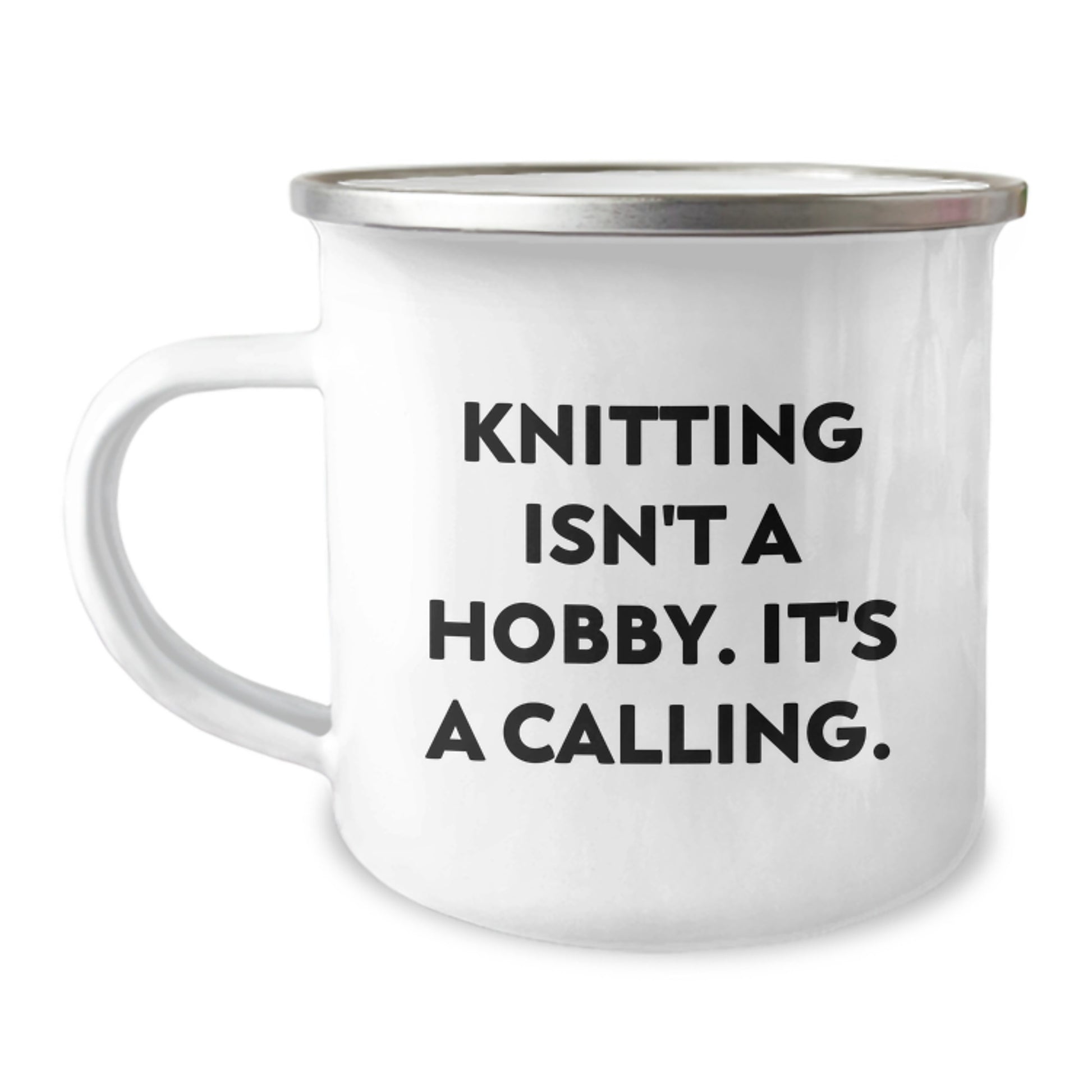 Funny Knitting Lover Gifts for Graduation Friends and Family - Unique Camping Mugs - 'Knitting Isn't A Hobby. It's A Calling.' - Image 1