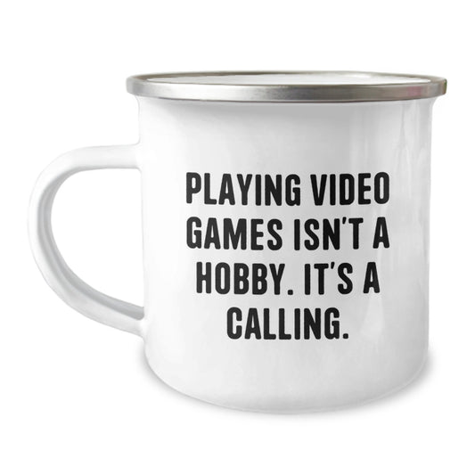 Funny Playing Video Games Gifts for Men, Women, and Friends from Family, Perfect for Graduation Unique Gifts - Playing Video Games Isn't A Hobby. It's A Calling., Camping Mug - Image 1