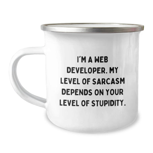 Web Developer Funny Sarcasm Camping Mug Gifts from Friends for Graduation Unique - Image 1