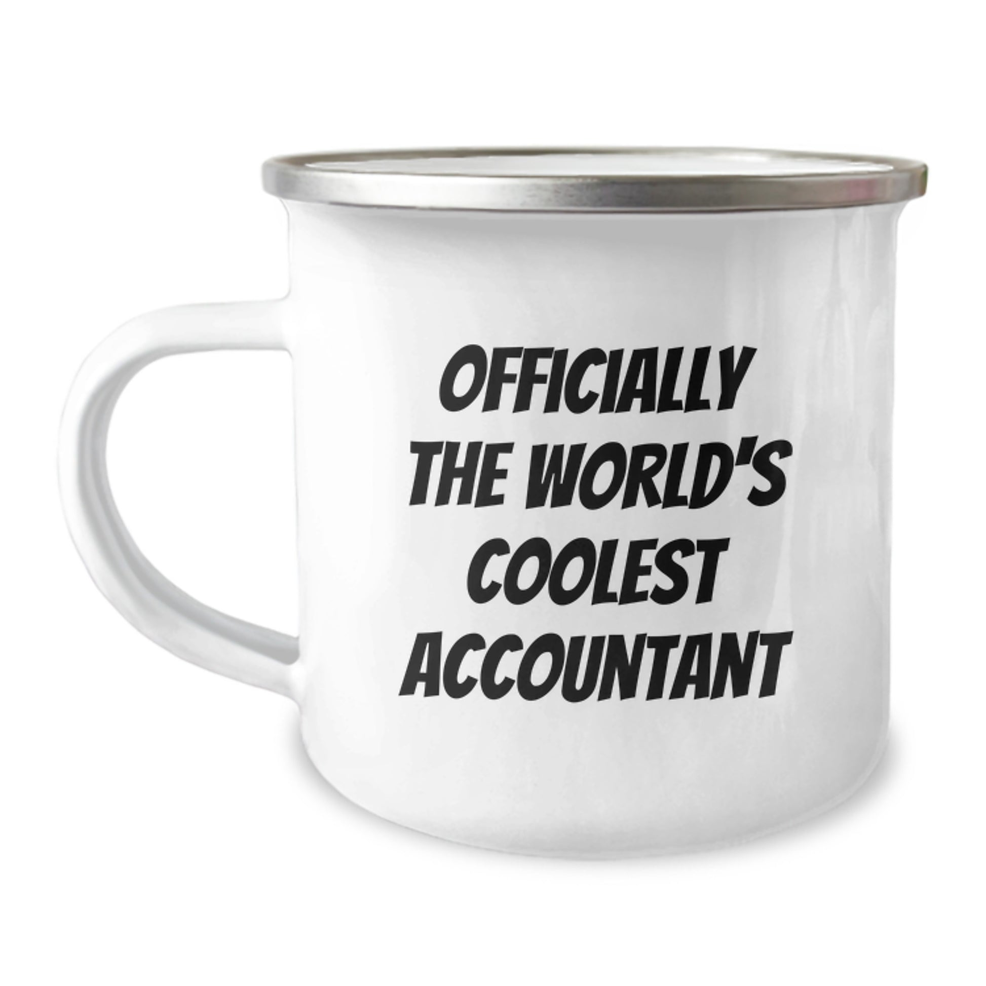 Accountant Gifts for Valentine's - 'Officially The World's Coolest Accountant' Funny Camping Mug, Stainless Steel, 12 oz, Perfect for Accountants, Men, Women, Coworkers, Family - Image 1