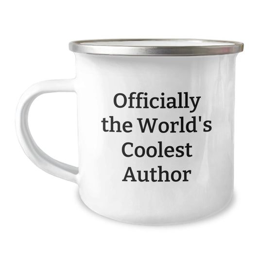 Funny Author Gifts from Friends for Author Graduation Unique Mugs, Officially The World's Coolest Author Quote Camping Mug for Author Enthusiasts - Image 1