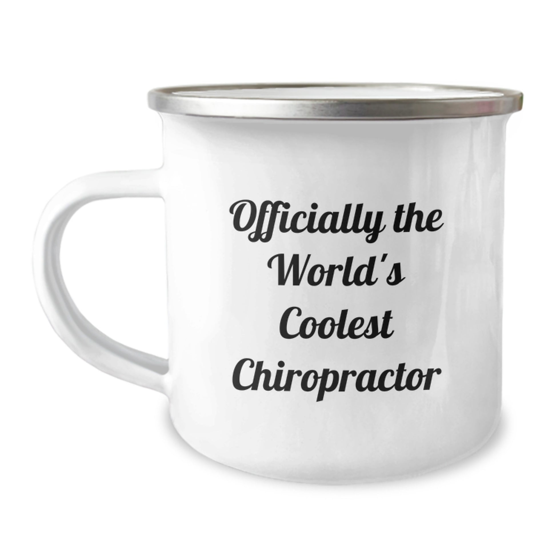 Funny Chiropractor Gifts for Chiropractor Friends from Family - Officially The World's Coolest Chiropractor Quote on Camping Mug - Image 1