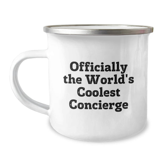 Unique Gifts from Men to Concierge Friends for Graduation - Funny World's Coolest Concierge Camping Mug - Image 1