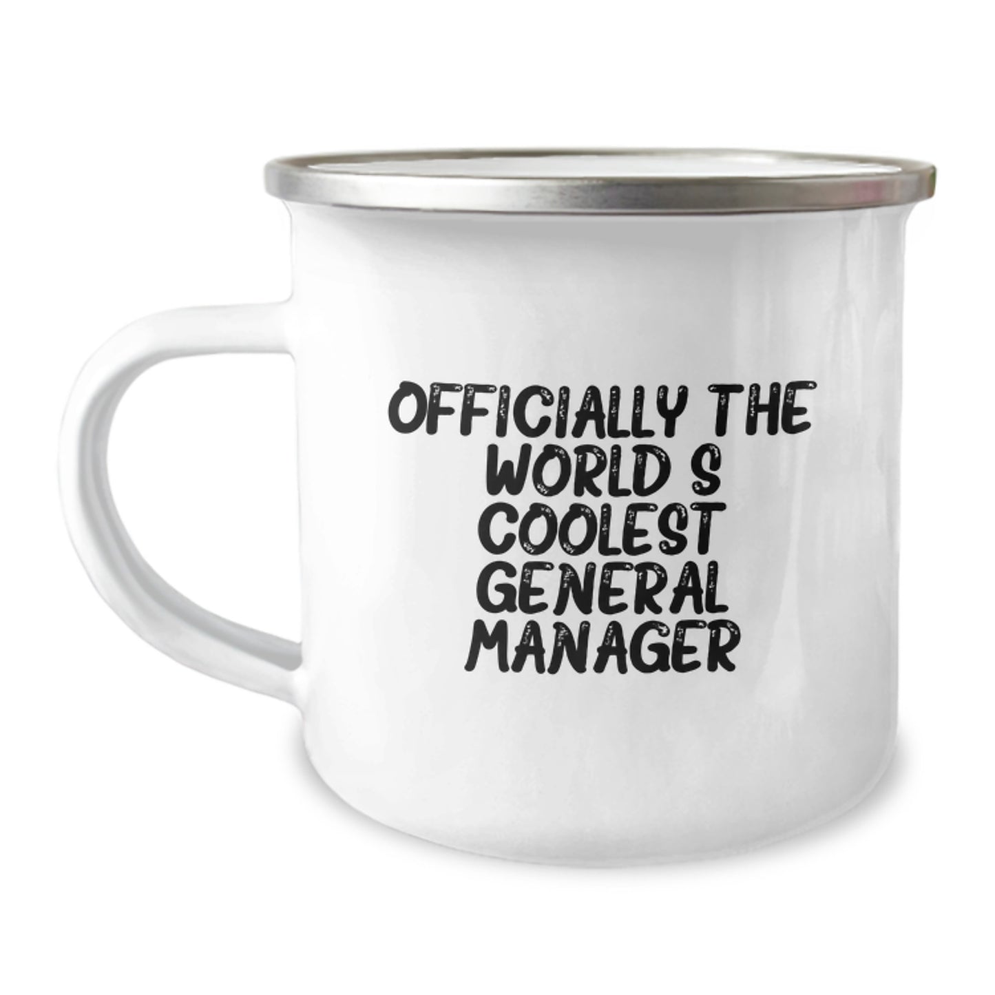 Funny General Manager Gifts for Men, Officially The World's Coolest General Manager, 12 oz Stainless Steel Camping Mug - Image 1