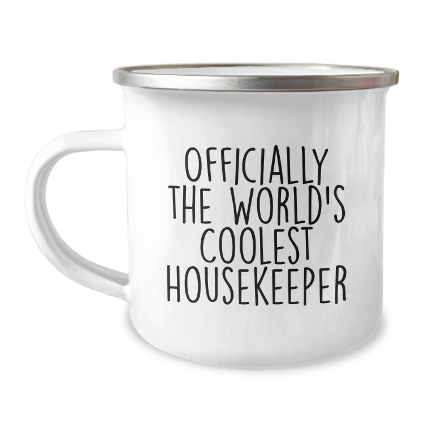 Gifts from Family to Housekeeper, Unique Graduation Unique Gifts for Men or Women - Officially The World's Coolest Housekeeper Funny Quote Camping Mug - Image 1