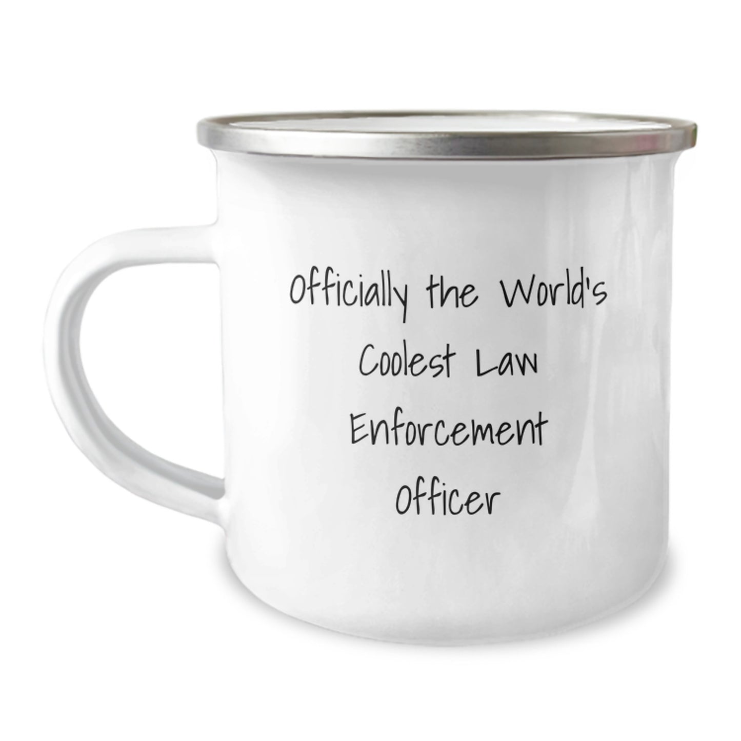Funny Law Enforcement Officer Gifts, Officially The World's Coolest Law Enforcement Officer, Graduation Unique Gifts for Men, Camping Mug with Humor, Gifts from Family to Law Enforcement Officer - Image 1