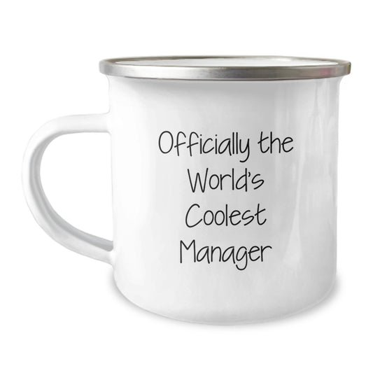 Funny Manager Gifts - Officially The World's Coolest Manager Camping Mug, Perfect for Valentine's Unique Gifts from Men, Women, Friends, Coworkers, Family - Image 1