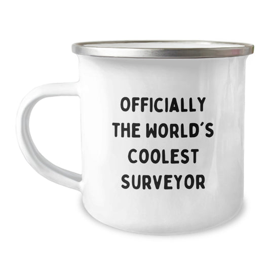 Funny Surveyor Gifts for Men from Friends - Officially The World's Coolest Surveyor Camping Mug for Graduate, Unique Graduation Gifts for Surveyor Enthusiasts - Image 1