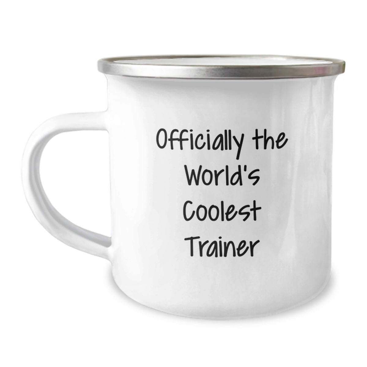 Funny Trainer Birthday Unique Gifts from Friends Unique Camping Mug - 'Officially The World's Coolest Trainer' - Image 1