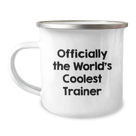 Funny Trainer Gifts for Men, Officially The World's Coolest Trainer Camping Mug Birthday Unique Gifts from Family - Image 1