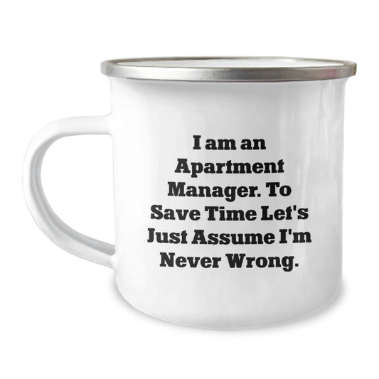 Funny Apartment Manager Camping Mug Gifts from Family to Apartment Manager at Graduation Unique Gifts - Image 1