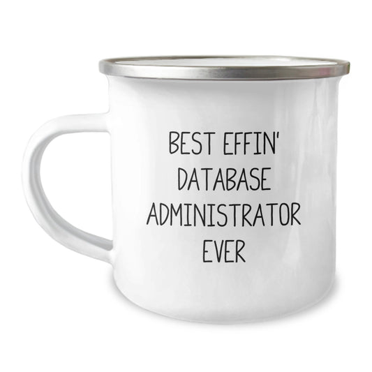 Funny Gifts for the Best Effin' Database Administrator Ever, Valentine's Unique Gifts for Database Administrator, Stainless Steel Camping Mug - Image 1