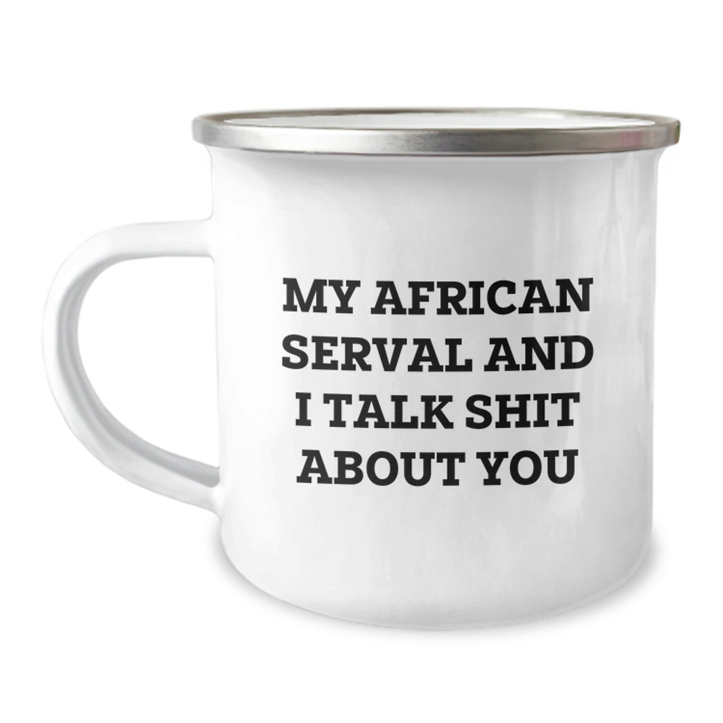 Birthday Gift African Serval Cat Camping Mug for Her Present - Image 1