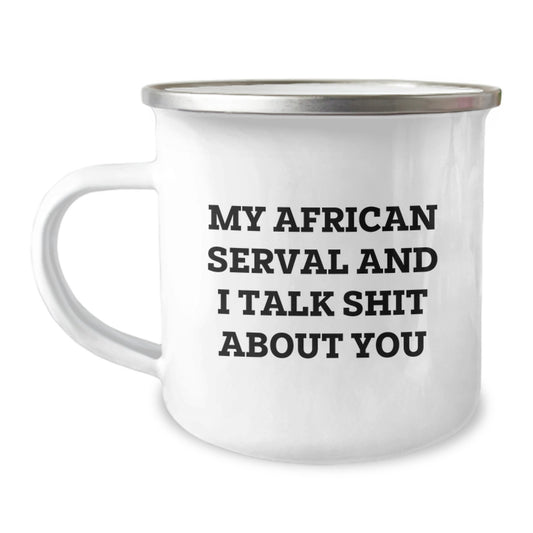 Birthday Gift African Serval Cat Camping Mug for Her Present - Image 1