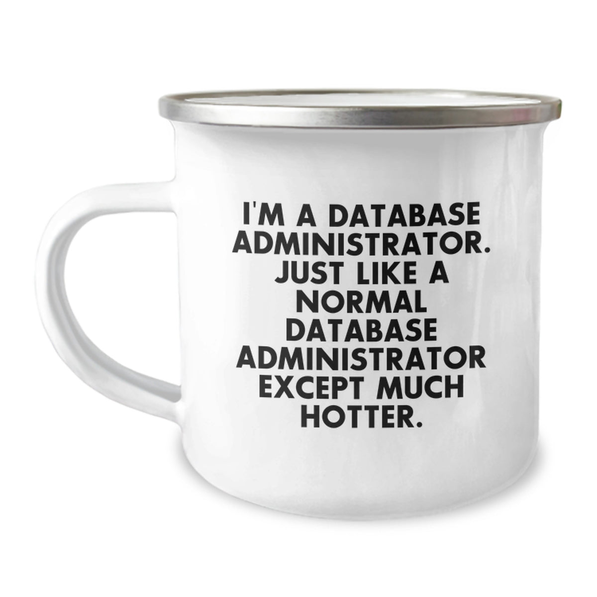 Funny Gifts from Men to Database Administrator Friends, Unique Mother's Day Unique Gifts, Camping Mug I'm A Database Administrator Except Much Hotter - Image 1