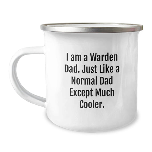 Funny Warden Dad Gifts from Family - Unique Birthday Unique Gifts for Warden Dad, I Am A Warden Dad Camping Mug - Image 1
