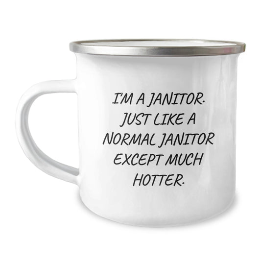 Funny Janitor Gifts from Men to Janitors on Father's Day Unique Camping Mug - Image 1