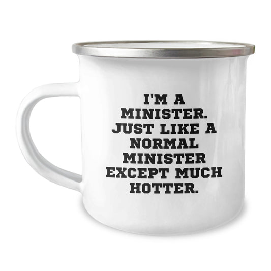 Minister Camping Mug Idea for Coworkers Birthday Gift with Humor - Image 1