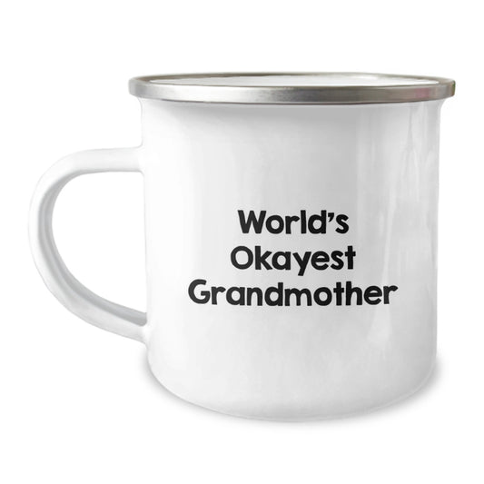 Funny Grandmother Gifts for Her - World's Okayest Grandmother Birthday Camping Mug from Family - Image 1