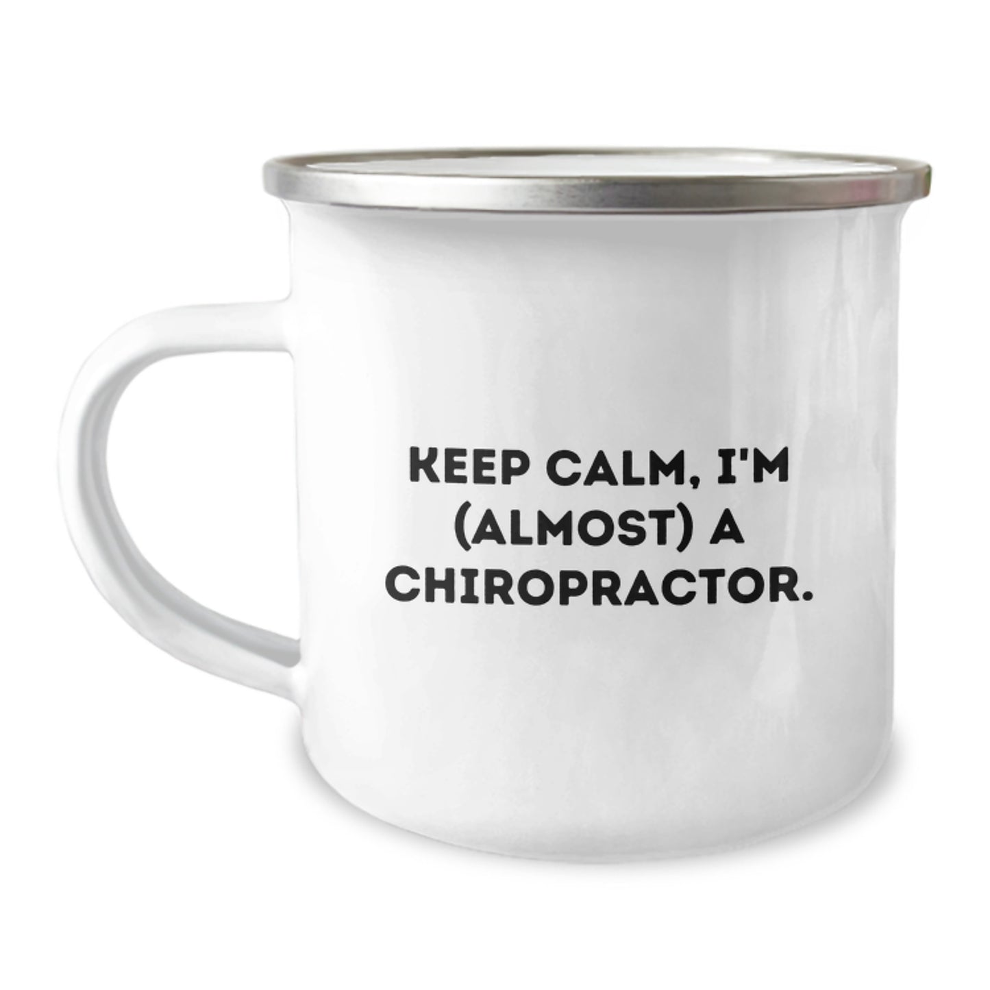 Funny Chiropractor Gifts for Men from Friends - Keep Calm I'm (almost) A Chiropractor Birthday Unique Mugs for Camping Lovers - Image 1