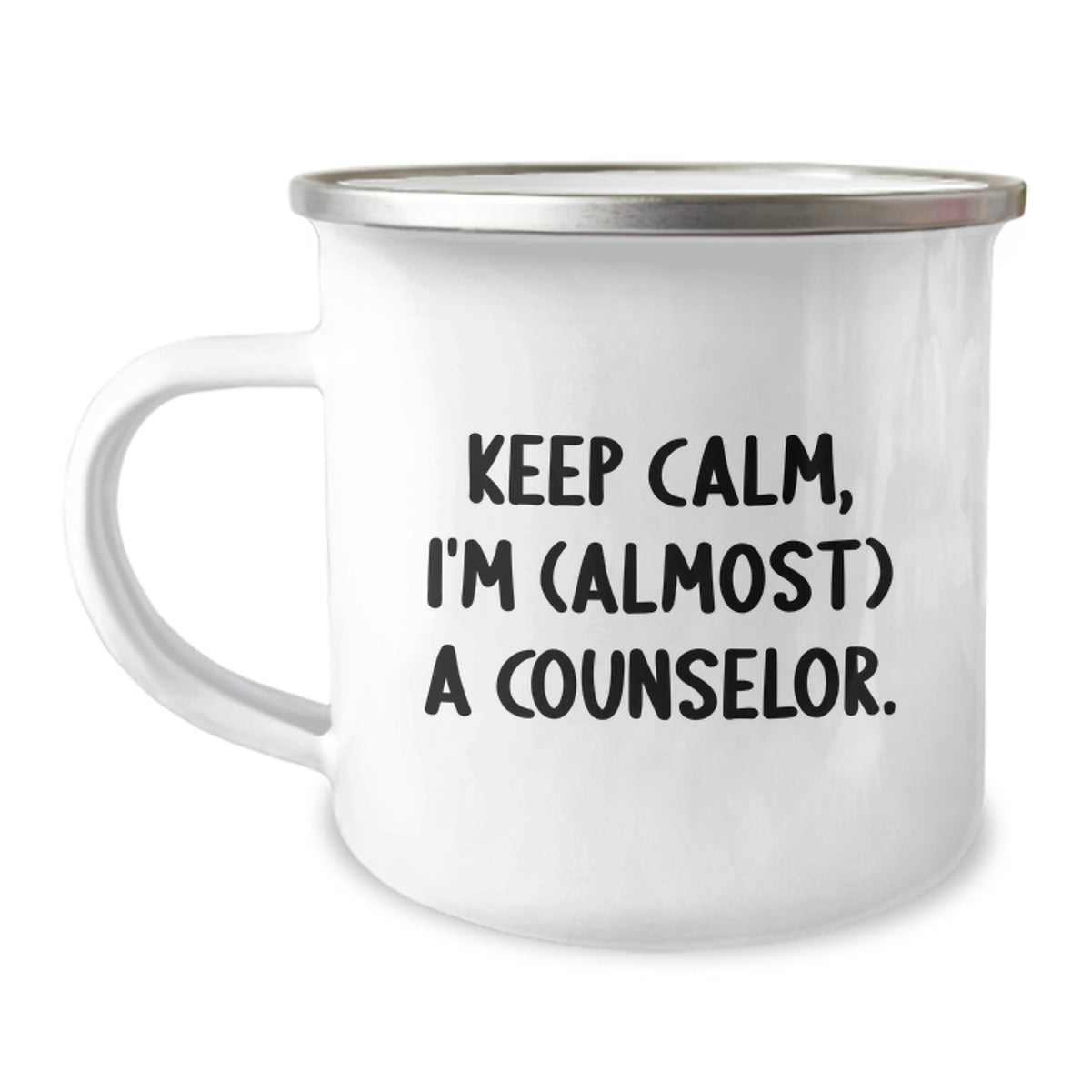 Funny Counselor Gifts from Friends for Birthday Unique Mugs - Keep Calm I'm almost a Counselor, Stainless Steel Camping Mug, 12 oz Capacity - Image 1